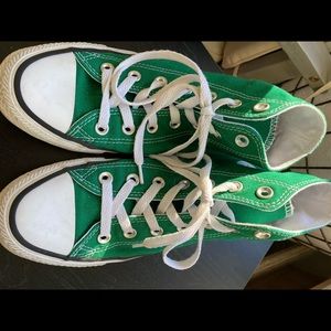 Green high top converse